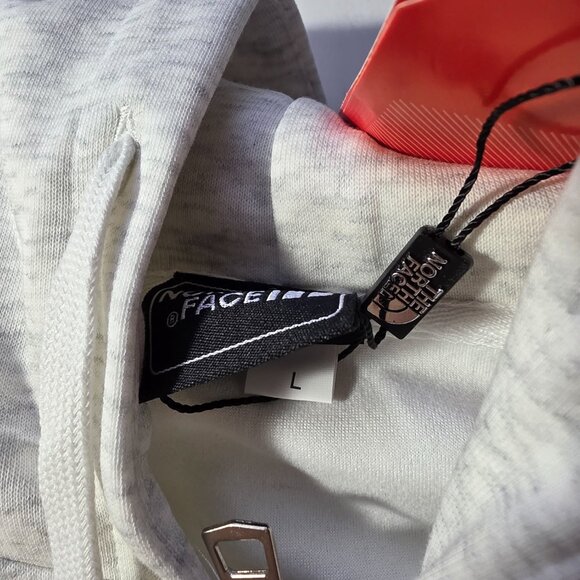 The North Face Unisex Large White/Grey Zip Up Hoodie Rep - Picture 7 of 8